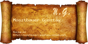 Mosztbauer Gusztáv névjegykártya